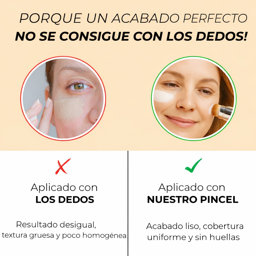 Base de maquillaje 2 en 1 con brocha integrada