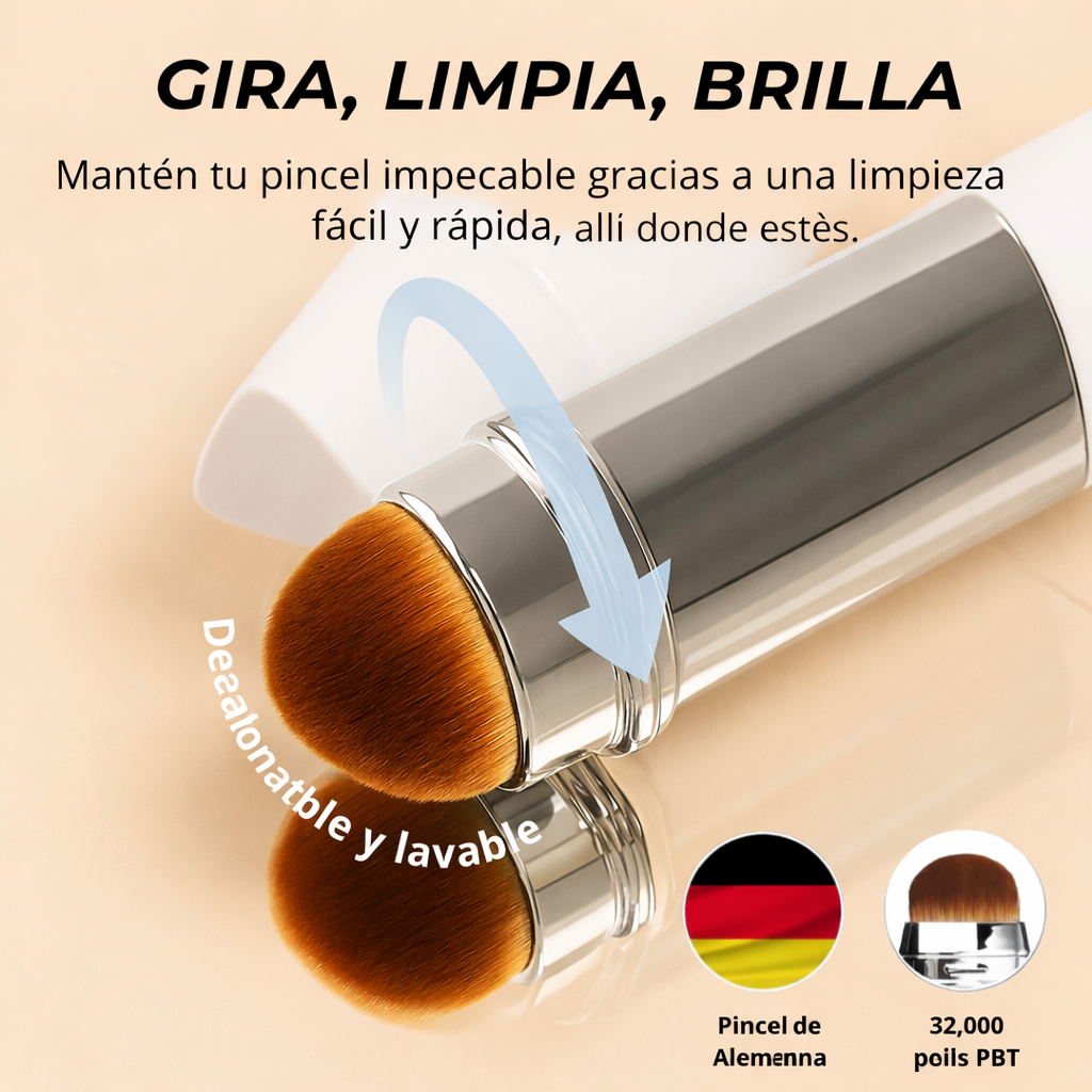 Base de maquillaje 2 en 1 con brocha integrada