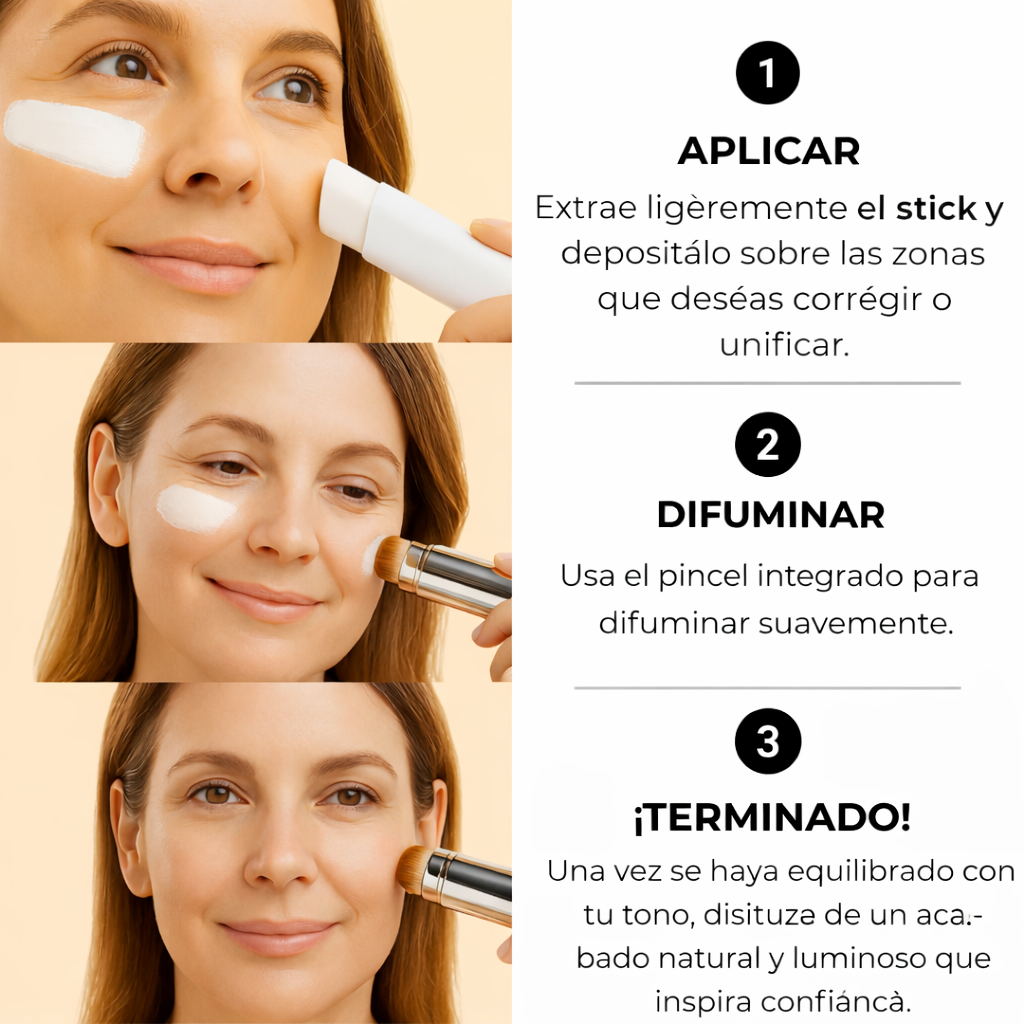 Base de maquillaje 2 en 1 con brocha integrada